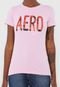 Camiseta Aeropostale Lettering Rosa - Marca Aeropostale