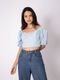 CROPPED LAISE MANGA BUFANTE AZUL CLARO - Marca RAIZZIS