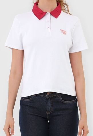 Camisa Polo Tommy Jeans Logo Branca