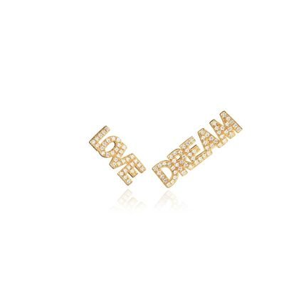 Brinco Love Dream Cravejado em Prata 925 com Banho de Ouro Amarelo 18k - Marca Jolie