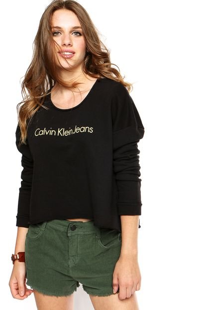 Moletom Calvin Klein Cropped Preto - Marca Calvin Klein Jeans