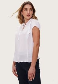 Blusa Ash Vuelos y Tachas Blanco - Calce Holgado