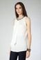 Blusa Bordado Pedrarias Off-White - Marca Canal