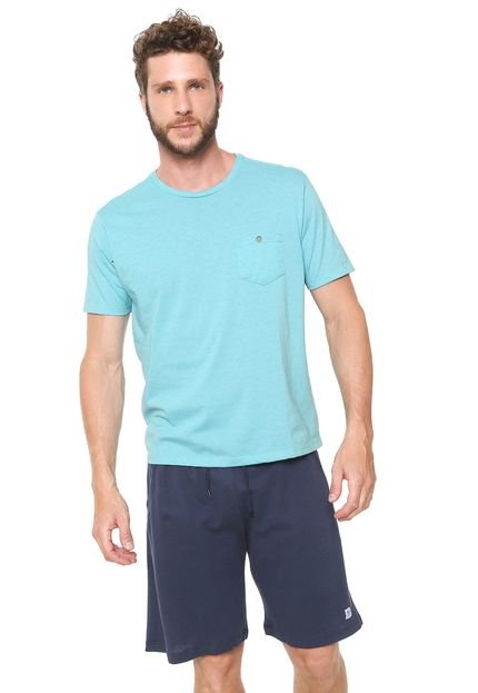 Pijama Laibel Com Bolsos Verde/Azul-marinho - Marca Laibel