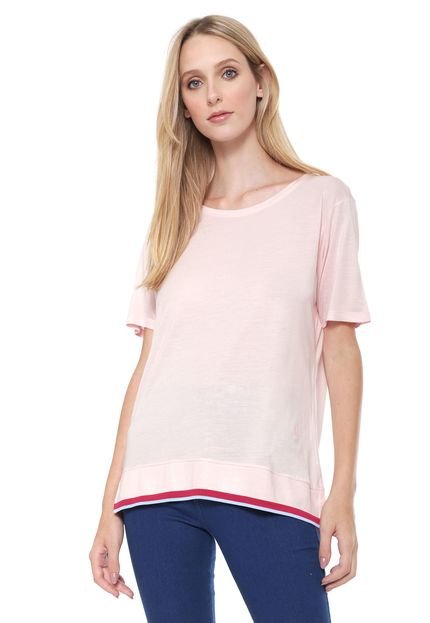 Camiseta Calvin Klein Rib Barra Rosa - Marca Calvin Klein