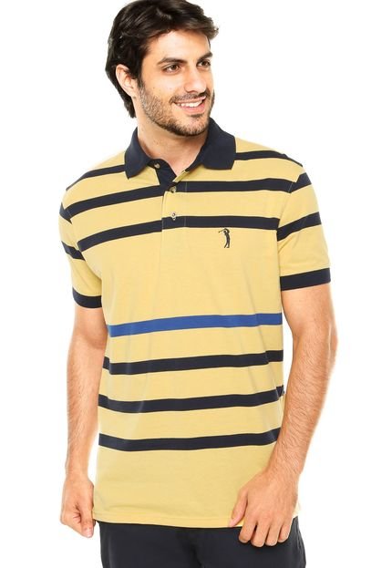 Camisa Polo Aleatory Logo Alinhavado Amarela - Marca Aleatory