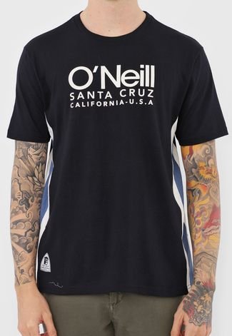 Camiseta O'Neill Lettering Preta/Azul