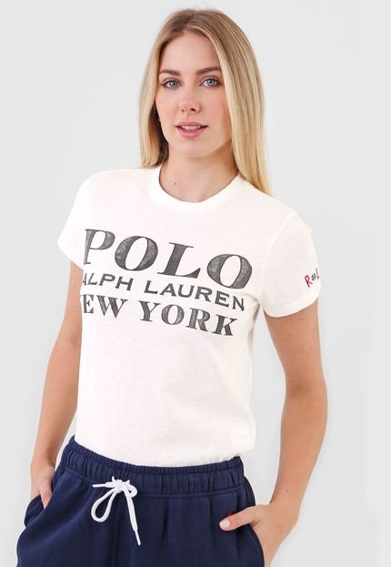 Camiseta Lauren by Ralph Lauren Lettering Branca - Marca Lauren Ralph Lauren