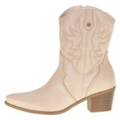 Bota Feminina Country Cano Baixo Via Marte - 231105  5831105 Bege - Marca Via Marte