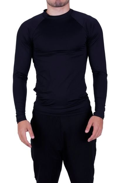 Blusa Térmica UV 50  Proteção Solar Camisa para Academia Fitness Masculina Preto - Marca TERRA E MAR MODAS