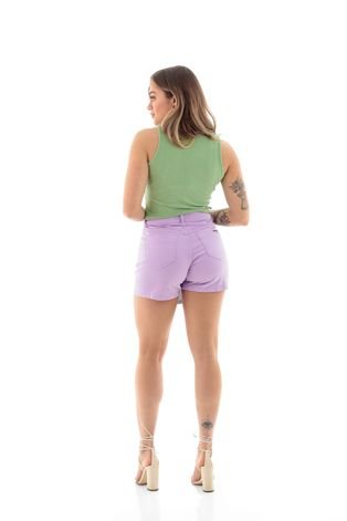 Shorts Saia Sarja Feminino Slim Collor - 5940