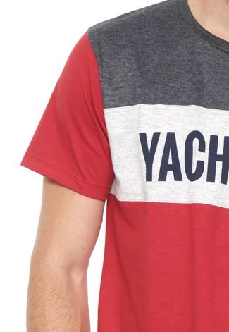 Camiseta Yachtsman Lettering Vermelha/Cinza