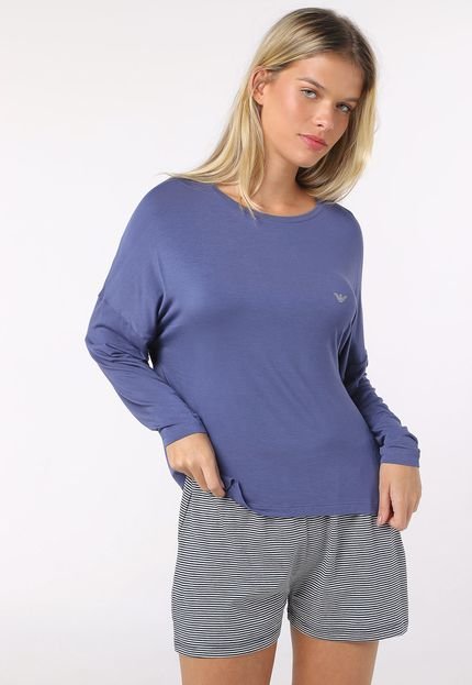 Camiseta de Pijama Emporio Armani Underwear Logo Azul - Marca Emporio Armani Underwear