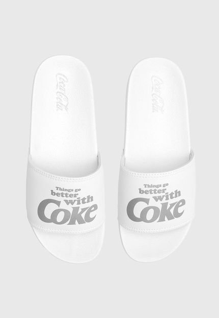 Rasteira Slide Coca Cola Go Better Branco - Marca Coca Cola