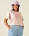 Blusa Feminina Plus Size Urucum Malha Natural Color - Marca MALWEE PLUS
