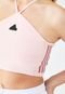 Regata Cropped adidas Sportswear Ajustada Tiro 3 Stripes Rosa - Marca adidas Sportswear