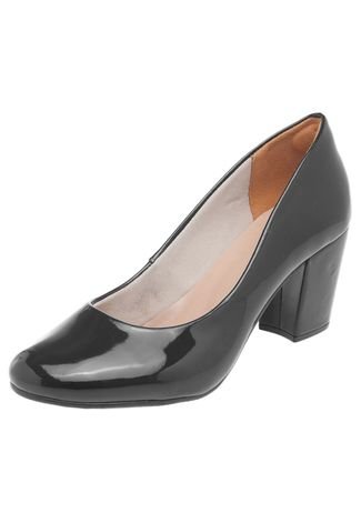 Scarpin DAFITI SHOES Salto Grosso Preto - Compre Agora