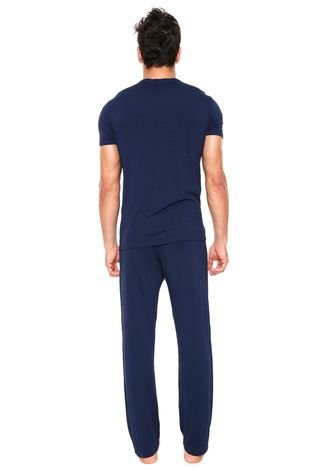 Pijama Calvin Klein Underwear Estampado Azul-Marinho