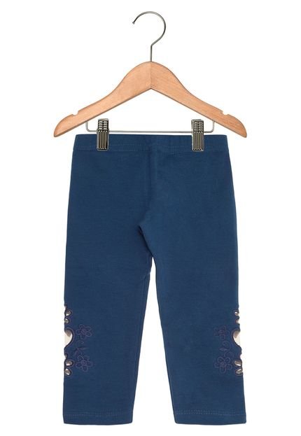 Calça Legging Colorittá Bordado Infantil Azul Marinho - Marca Colorittá