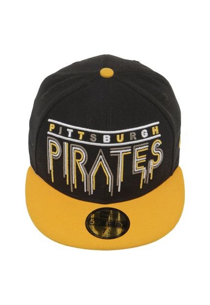Boné New Era Fitted Pittsburgh Pirates Preto/Amarelo - Marca New Era