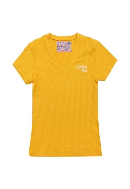 Camiseta Colcci Fun Menina Escrita Amarela - Marca Colcci Fun