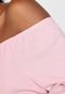 Blusa Aishty Ombro a Ombro Textura Rosa - Marca Aishty