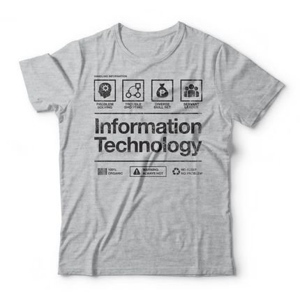 Camiseta Information Technology - Mescla Cinza - Marca Studio Geek 