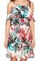 Vestido Ciganinha Lily Fashion Curto Flores Bege - Marca Lily Fashion