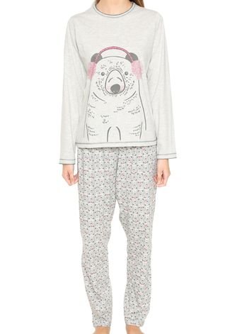 Pijama Pzama Urso Polar Cinza