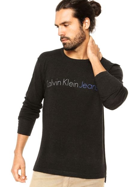 Suéter Calvin Klein Jeans Logo Preta - Marca Calvin Klein Jeans