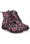 Bota Infantil Pampili Biker Preto e Floral Estampada - Marca Pampili