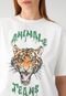 Camiseta Animale Jeans Tigre Raw Off-White - Marca Animale Jeans