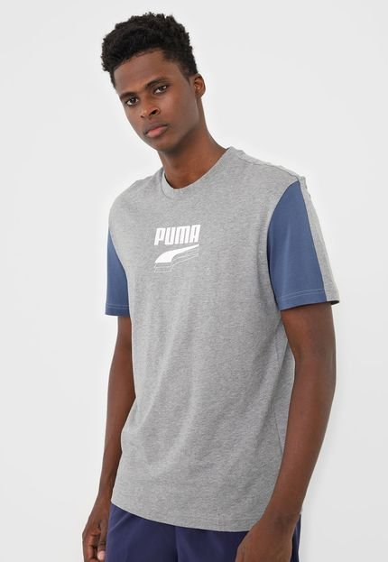 Camiseta Puma Rebel Block Cinza/Azul - Marca Puma