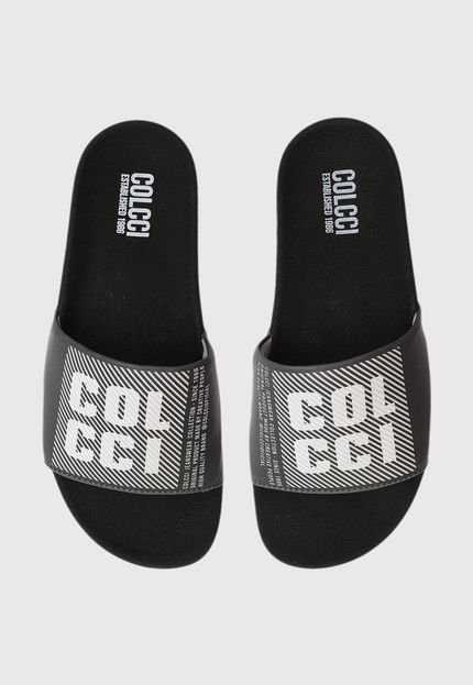 Chinelo Slide Colcci Logo Grafite - Marca Colcci