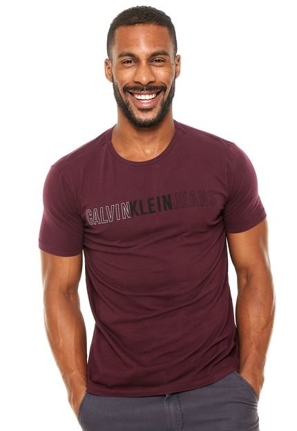 Camiseta Calvin Klein Jeans Logo Vinho - Marca Calvin Klein Jeans