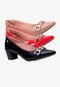 Sapato Feminino Scarpin Corrente Salto Baixo Vermelho - Marca TAKATA BY RAFAEL TAKATA