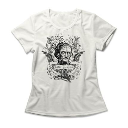 Camiseta Feminina Edgar Allan Poe - Off White - Marca Studio Geek 