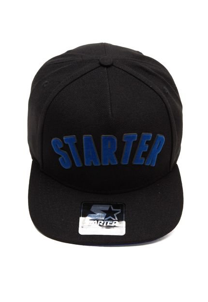 Boné Starter Snapback Suede 3 Logo Preto/Azul - Marca S Starter