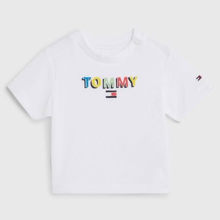 Camiseta Baby Logo Divertido Tommy Hilfiger Branco - Marca Tommy Hilfiger