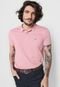 Camisa Polo Dudalina Reta Bordado Rosa - Marca Dudalina