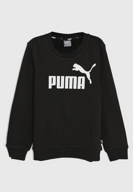 Blusa de Moletom Puma Infantil Logo Preta - Marca Puma