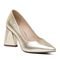 Sapato Feminino Scarpin Salto Triangulo Napa Ouro Light - Marca Carolla Shoes