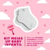 Kit 6 Pares Meia Infantil Baby Up 02025 Algodão Cano Médio  Sortido - Marca QLC SPORT