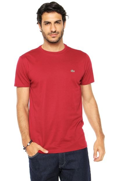 Camiseta Lacoste Gola Redonda Vinho - Marca Lacoste