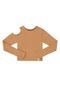 Blusa Cropped Básica em Ribaninha Juvenil Gloss Marrom - Marca Gloss