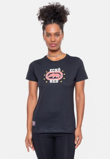 Camiseta Ecko Feminina Estampada Preta - Marca Ecko