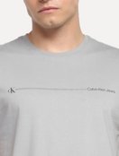 Camiseta Calvin Klein Jeans Masculina Sustainable Outline Sash Logo Cinza - Marca Calvin Klein