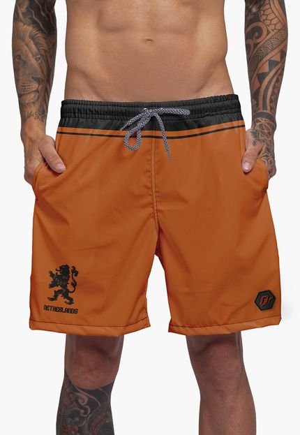 Short Bermuda Copa Torcedor Holanda Laranja - Marca Over Fame