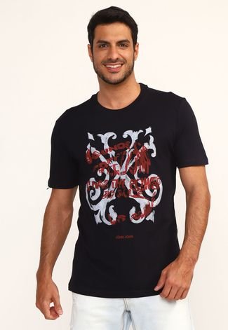 Camiseta John John Logo Preta - Compre Agora