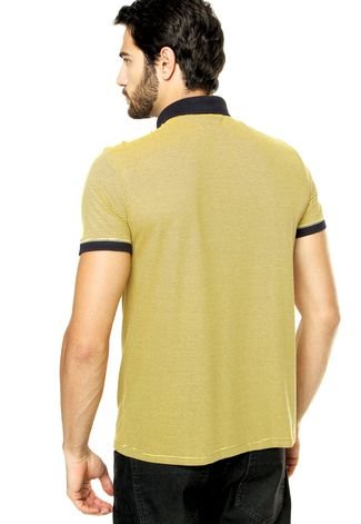 Camisa Polo DAFITI EDGE Malha Listra Amarela